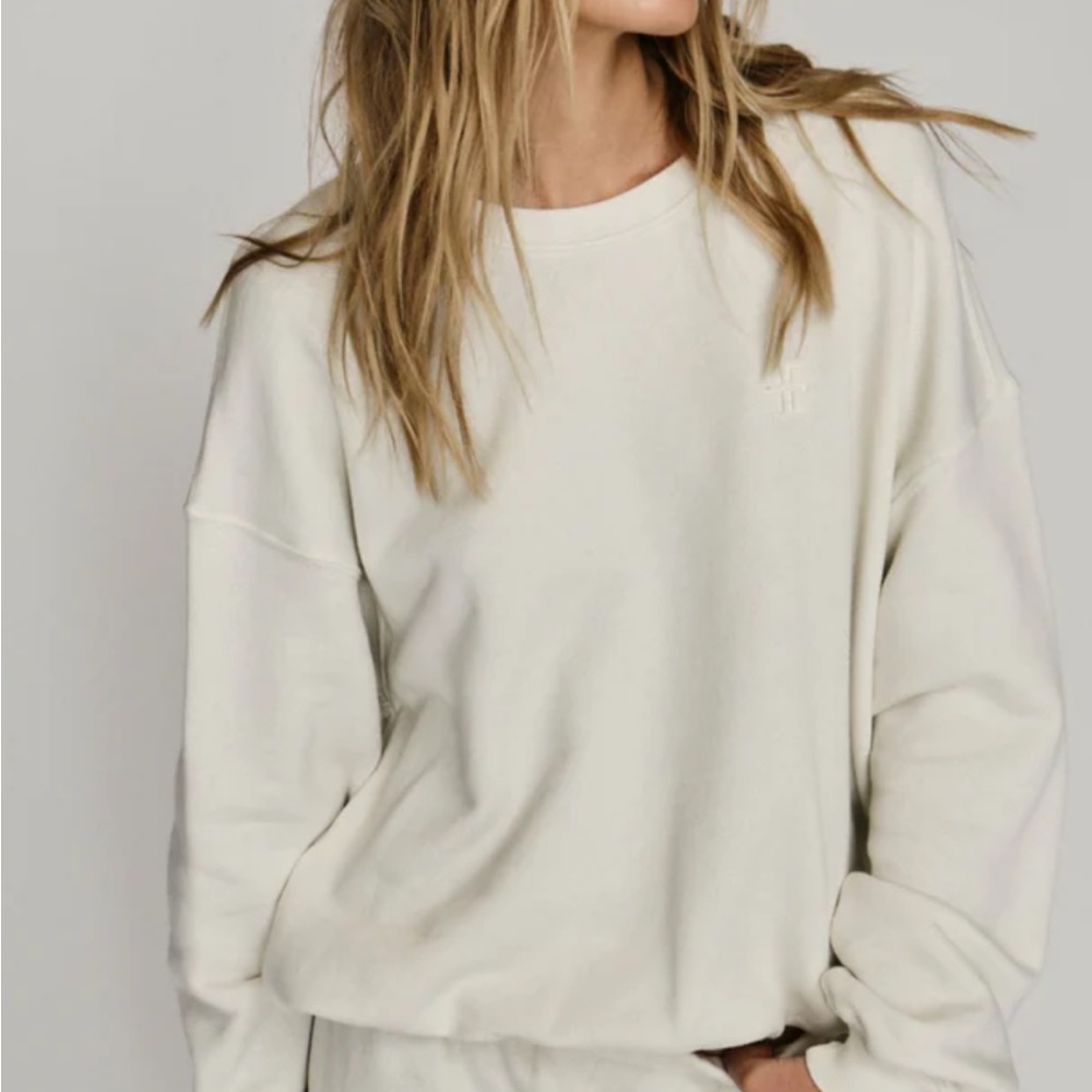 ETERNE OVERSIZED CREWNECK SWEATSHIRT CREAM SIZE M